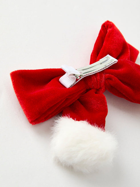 pre-order-winter-christmas-fur-ball-bow-hair-clip - Sophia's Style-5